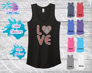 Baseball Love Square Women's Rhinestone Tank Top / Shirt