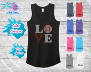 Baseball Love Square Bat Women's Rhinestone Tank Top / Shirt