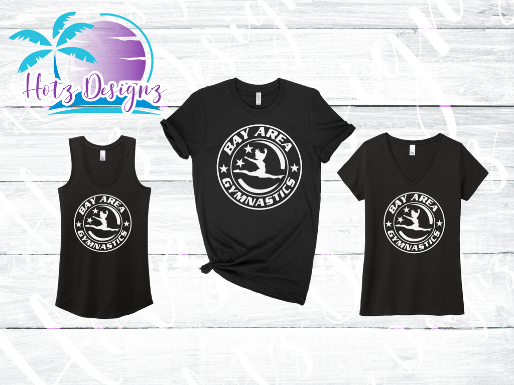 Bay Area Gymnastics Logo Black Shirts