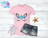 Beach Unicorn Glitter Girls' Shirt #glitter #blingitup #vacation #beach