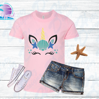 Beach Unicorn Glitter Girls' Shirt #glitter #blingitup #vacation #beach