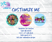 Custom Sandstone Car Coaster 2 Pack