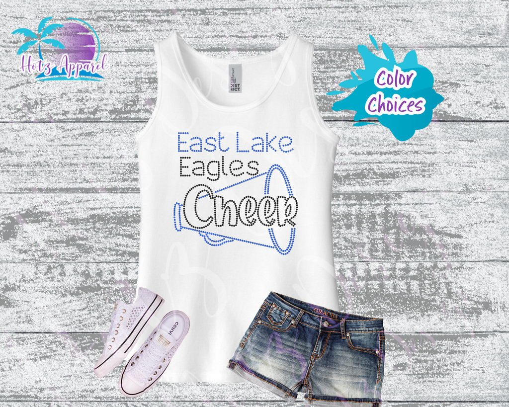 East Lake Cheer Megaphone Girls' Rhinestone Tank Top