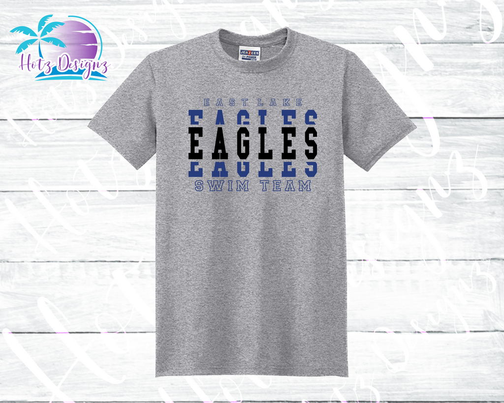 ELHS Swim Eagles Stacked Unisex Tee (2 Color Options)