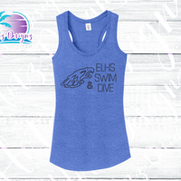 ELHS Eagles Swim & Dive Women's Rhinestone Tank or V Neck