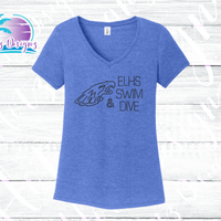 ELHS Eagles Swim & Dive Women's Rhinestone Tank or V Neck