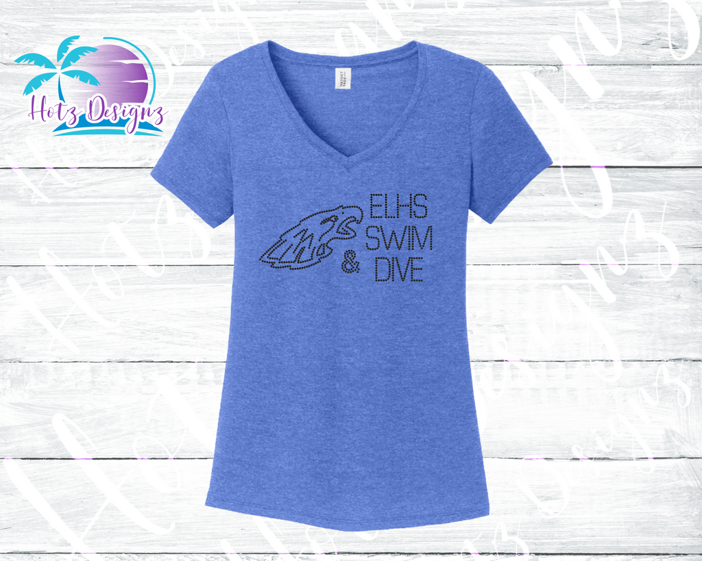 ELHS Eagles Swim & Dive Women's Rhinestone Tank or V Neck