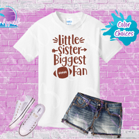 Football - Little Sister Biggest Fan Girls' Shirt