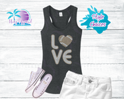 Football Love Square Rhinestone Women's Shirts