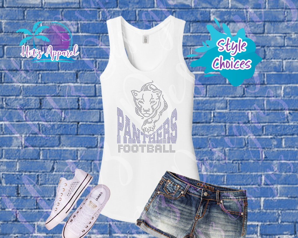 Football Panther Rhinestone Shirts