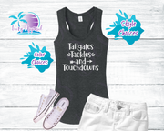 Football - Tailgates, Tackles, Touchdowns Women's Glitter Shirts