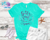 Girls Just Wanna Have Sun Glitter and Rhinestone Women's Beach Shirt