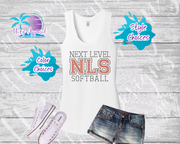 Next Level Softball Women's Rhinestone White Tank Top / Shirt