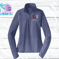 PHU Baseball Rhinestone Stretch 1/2 Zip Pullover