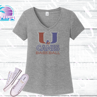 PHU Canes Baseball Rhinestone Tank, Tee, Raglan Tops