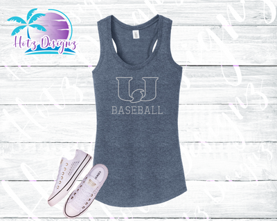 PHU Baseball Logo Rhinestone Tops