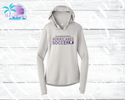PHU Soccer Hurricanes Ladies' Hooded Long Sleeve Tee Silver or Navy