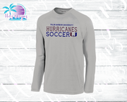 PHU Soccer Hurricanes Unisex Long Sleeve Tee Silver or Navy