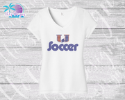 PHU Soccer Ladies' Rhinestone Tops White or Navy