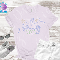 Salty Vibes Women's Rhinestone Beach Shirt