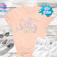 Salty Vibes Women's Rhinestone Beach Shirt