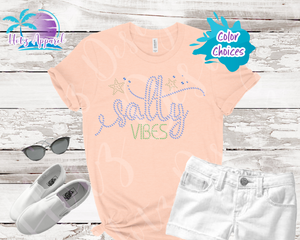 Salty Vibes Women's Rhinestone Beach Shirt