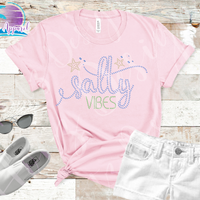 Salty Vibes Women's Rhinestone Beach Shirt