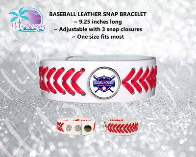 TBBA Baseball Leather Snap Bracelet