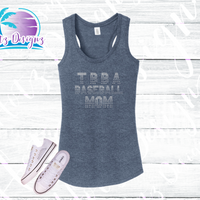 TBBA Baseball Mom Rhinestone Fade Tank Top / Shirt (2 Color Options)