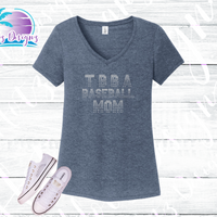 TBBA Baseball Mom Rhinestone Fade Tank Top / Shirt (2 Color Options)