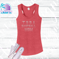 TBBA Baseball Mom Rhinestone Fade Tank Top / Shirt (2 Color Options)