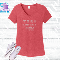 TBBA Baseball Mom Rhinestone Fade Tank Top / Shirt (2 Color Options)