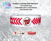 Wahoos Leather Snap Baseball Bracelet