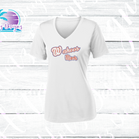 Wahoos Rhinestone Mom Dri-Fit V-Neck Shirt (2 Color Options)