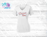 Wahoos Rhinestone Mom Dri-Fit V-Neck Shirt (2 Color Options)