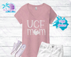 UCF Mom Pegasus Women's White Glitter Tank Top / Shirt - Pink