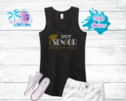 UCF 2020 Grad Women's Topaz and White Rhinestone Tank Top / Shirt - Black
