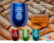 Rhinestone Pineapple Stemless Wine Glass